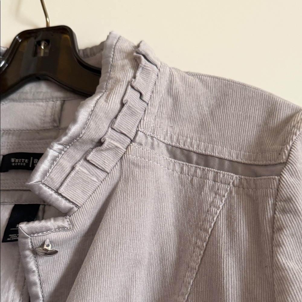 Chic Ruffled Gray Blazer - Picture 2 of 12